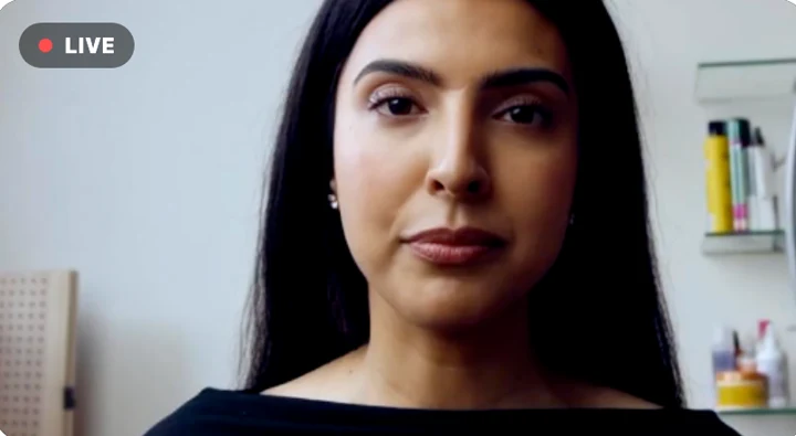 A live lip-synced AI avatar answering on camera
